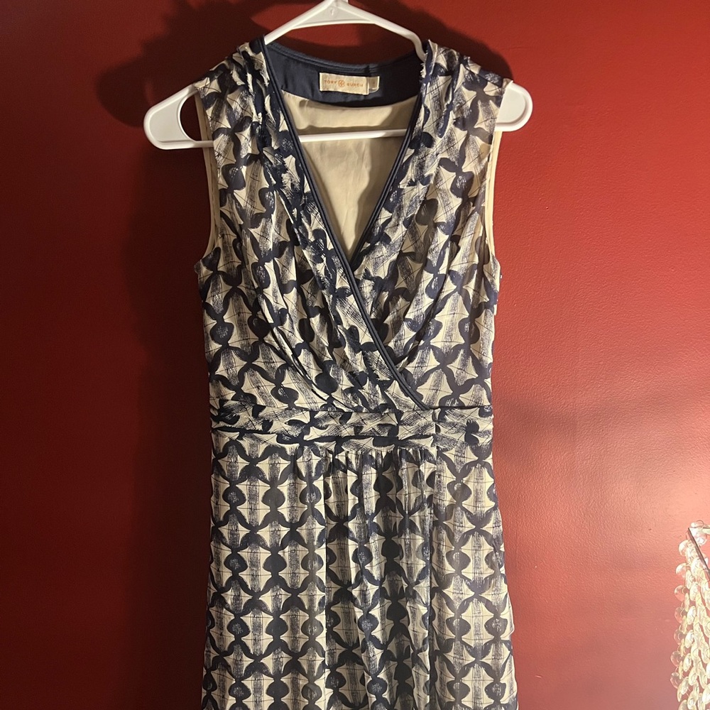 Women Blue and tan Tory Burch dress size 4